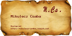 Mikulecz Csaba névjegykártya
