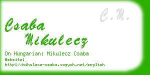 csaba mikulecz business card